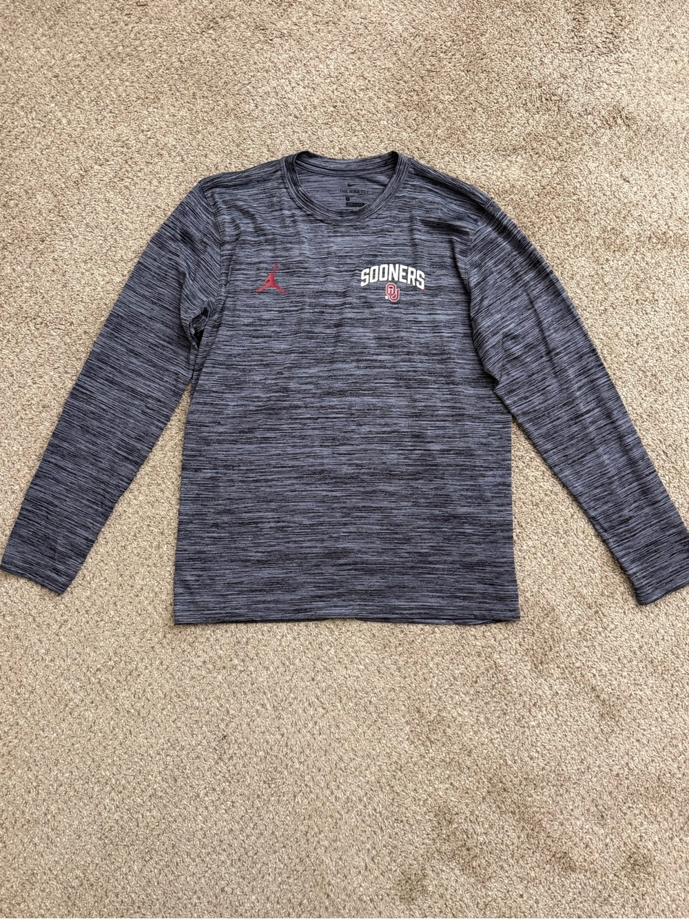 University of Oklahoma Sooners OU Jordan Nike Dri-Fit Long Sleeve Tee Mens Large